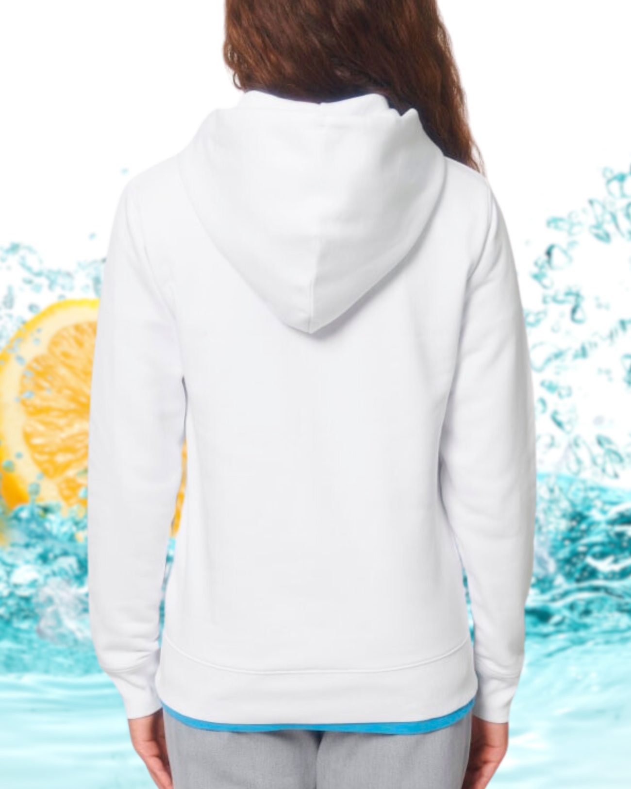 Sweat zip marin blanc dos