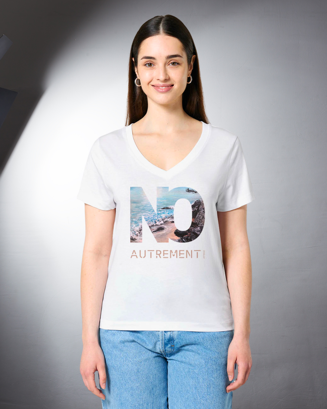 T-shirt femme col V Blanche neige  NO autrement