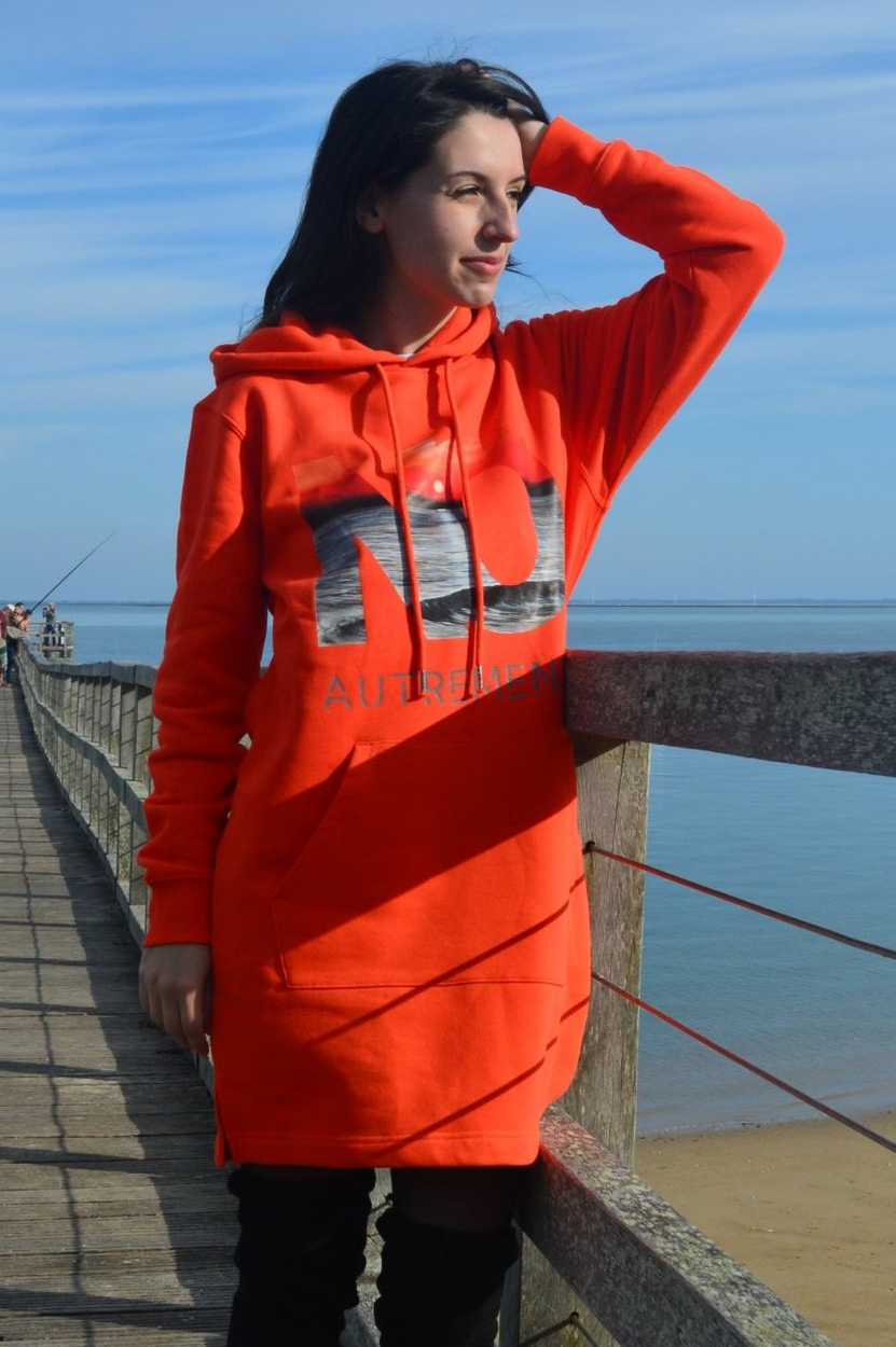 Robe hoodie mandarine NO autrement porté par Yo-4