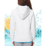 Sweat zip marin blanc dos