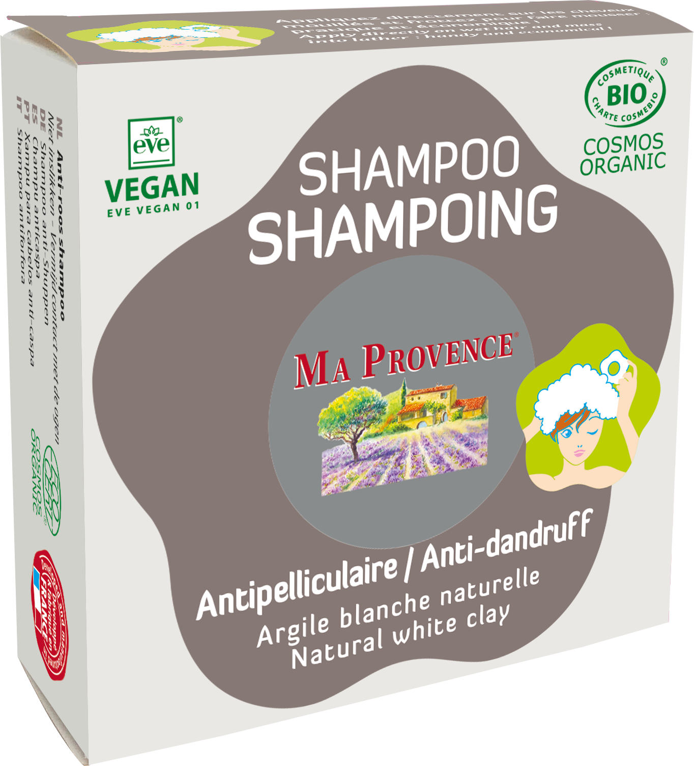 Shampoing Solide certifié Bio Cheveux Anti Pellicullaire 85 G