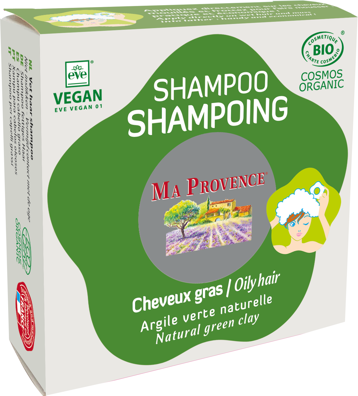 Shampoing Solide certifié Bio Cheveux Gras 85 G