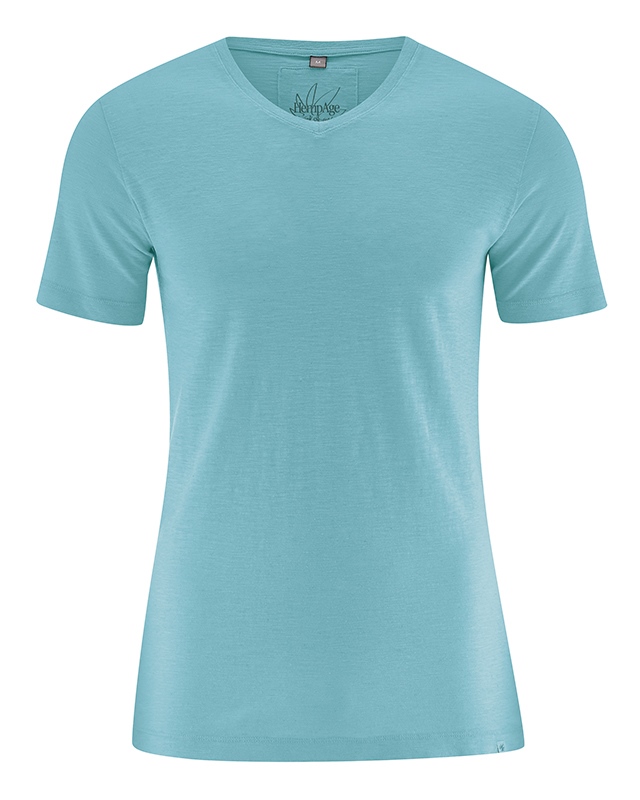 Tee-Shirt-Col-V-Turquoise