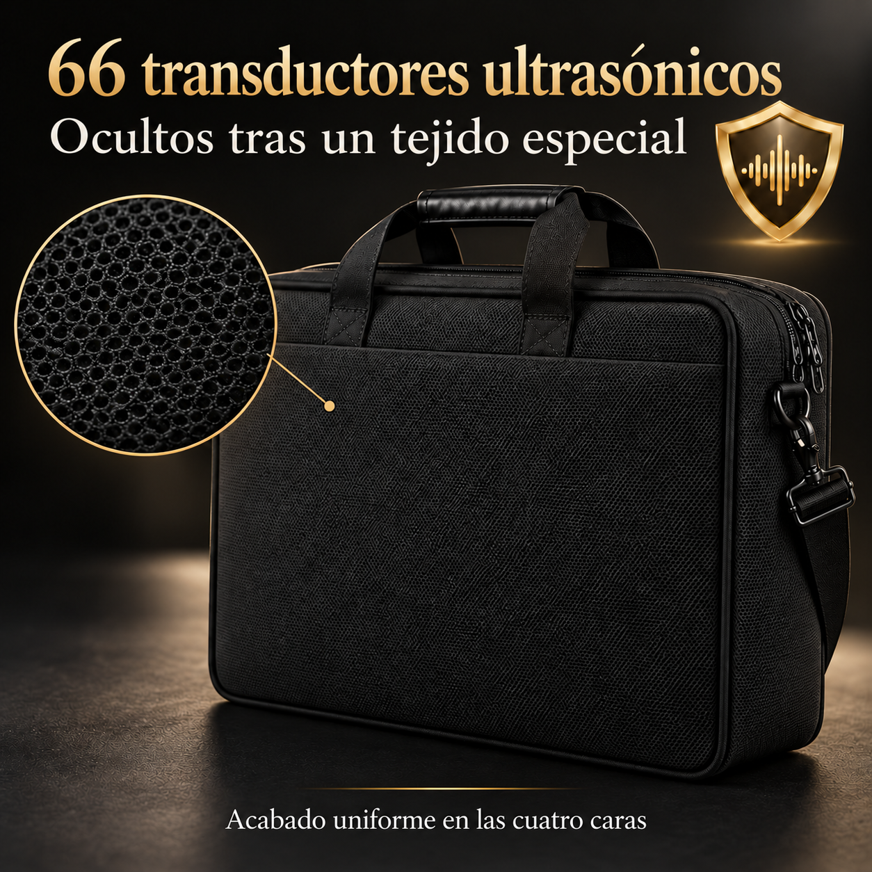 ANGEL EXECUTIVE: 66 transductores ultrasónicos ocultos tras un tejido especial de malla fina
