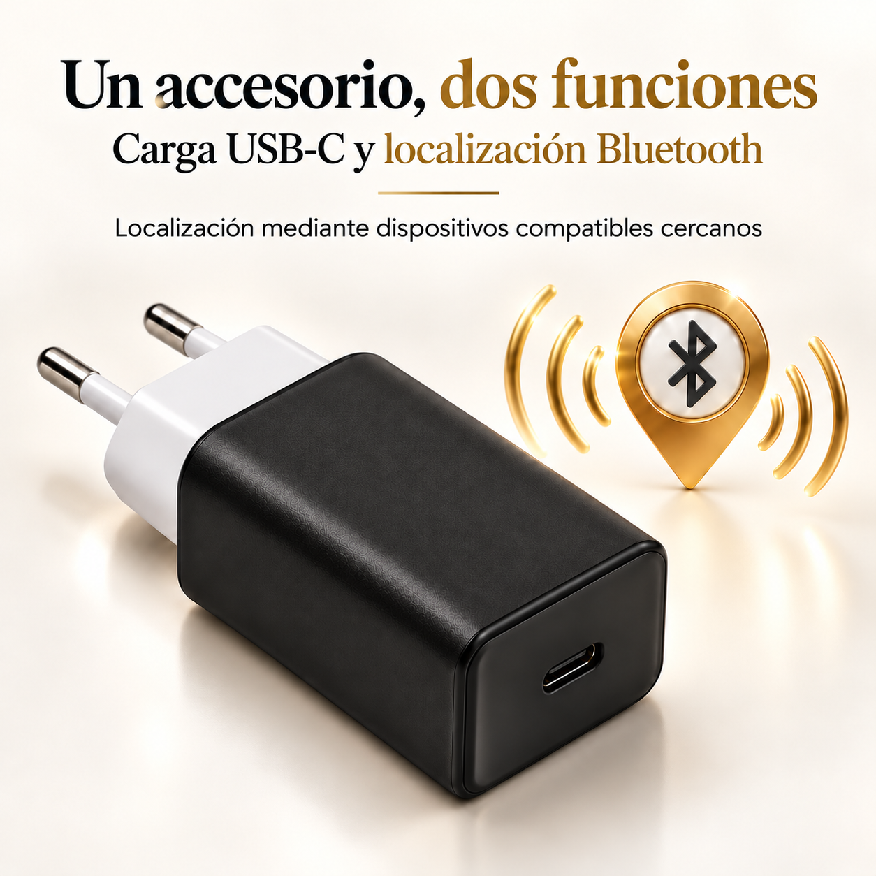 Cargador USB-C y localizador Bluetooth: dos funciones en un accesorio de uso diario