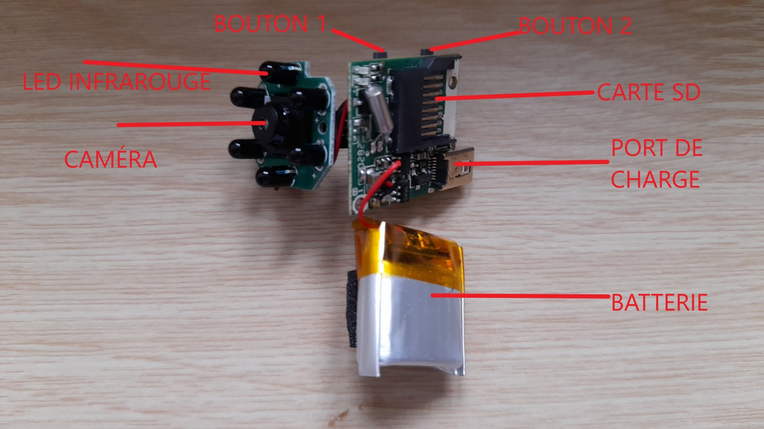 Module caméra espion v2 avec vision nocturne