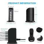 Vistas y dimensiones del cargador multi-USB con cámara espía