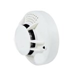 Detector de humo blanco con micrófono espía visto de tres cuartos