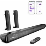 Barra de sonido completa y separada en dos piezas, con control desde la aplicación