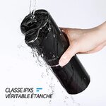 Dispensador de jabón negro con cámara oculta enjuagado bajo el agua