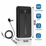 Dimensiones del micrófono espía Wi-Fi PRO-W2 con cable