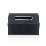 Caja de pañuelos negra con micrófono espía vista de frente
