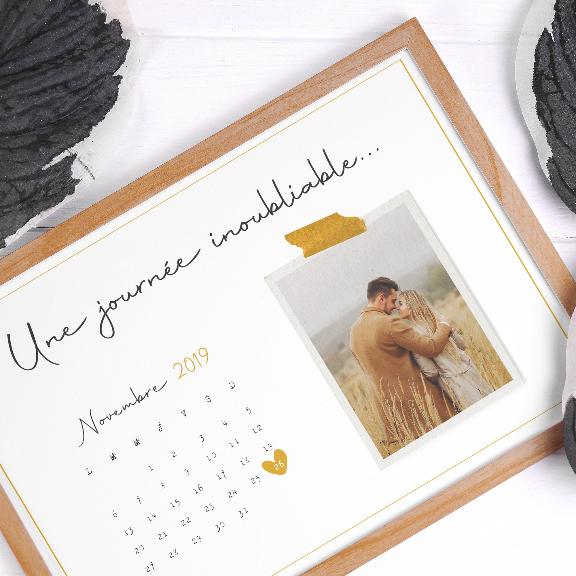 Affiche personnalisée Couple, Date anniversaire rencontre et Photo personnalisable