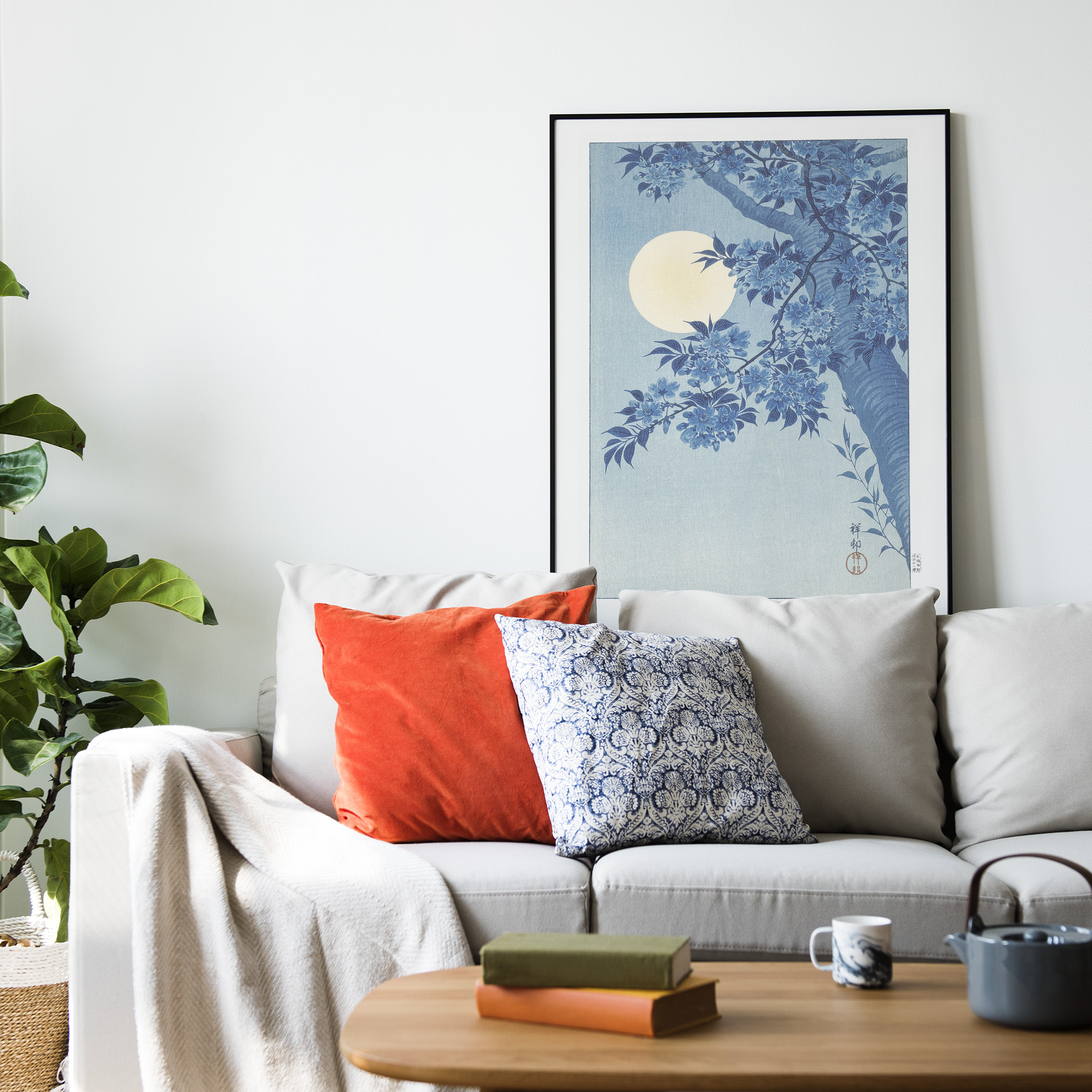 Affiche Le Cerisier Bleu - Tirage d\'art décoration murale