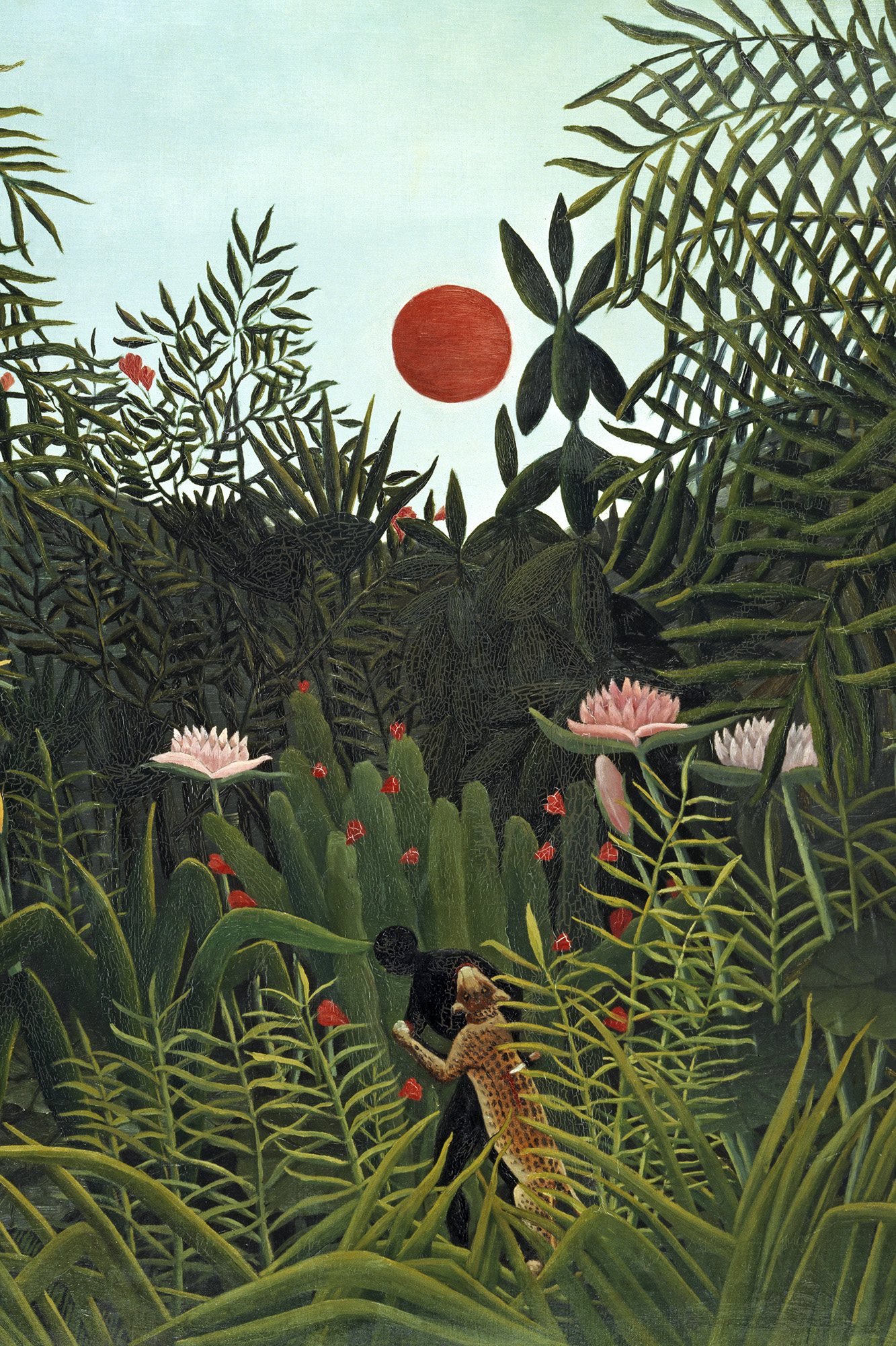 Affiche Henri Rousseau - Paysage de foret vierge au soleil couchant