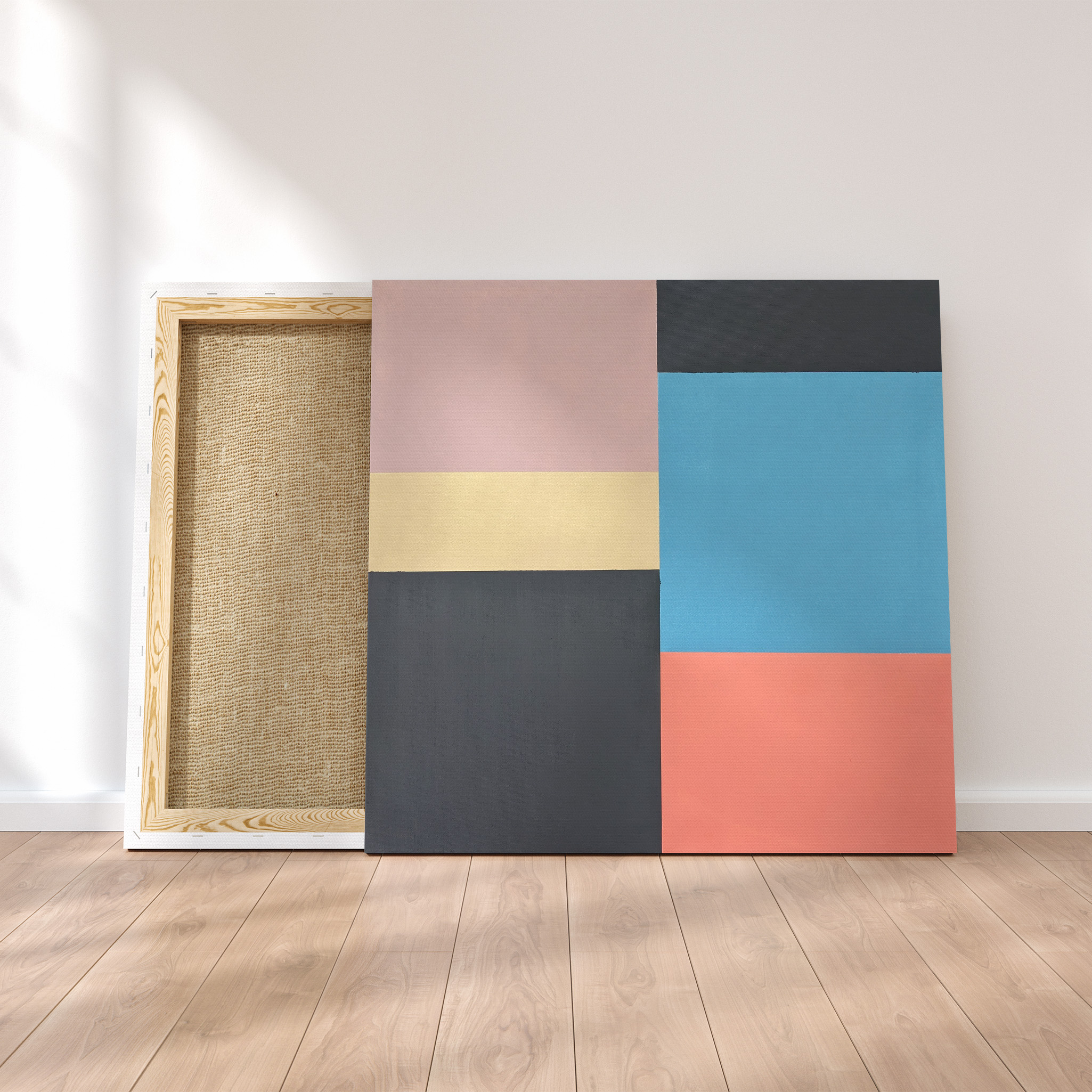 Tableau décoratif carré moderne, Peinture minimaliste formes géométriques