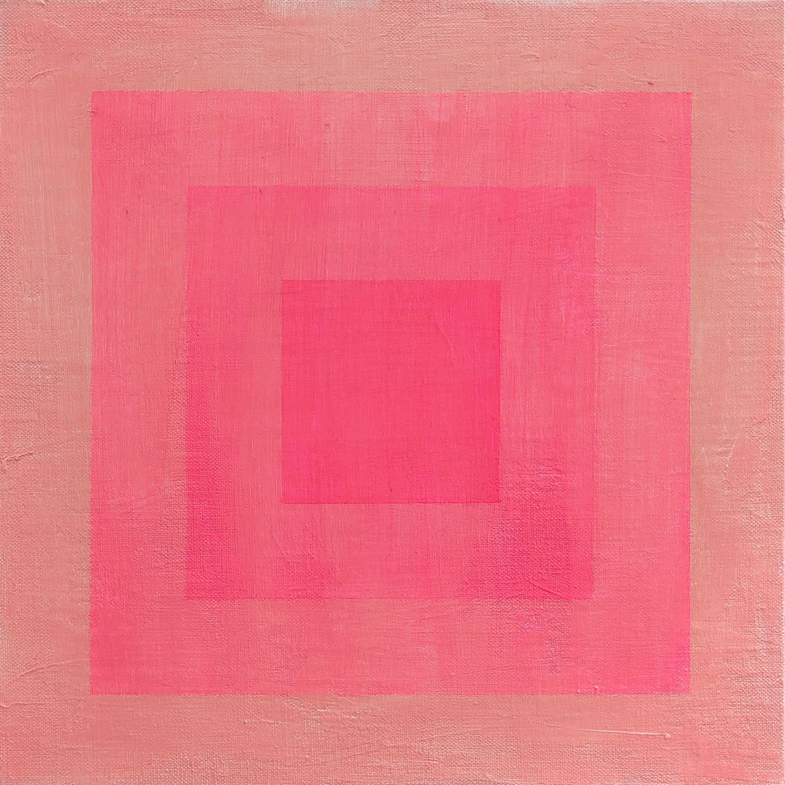 Tableau abstrait fait main rose fluo - Peinture sur toile contemporaine
