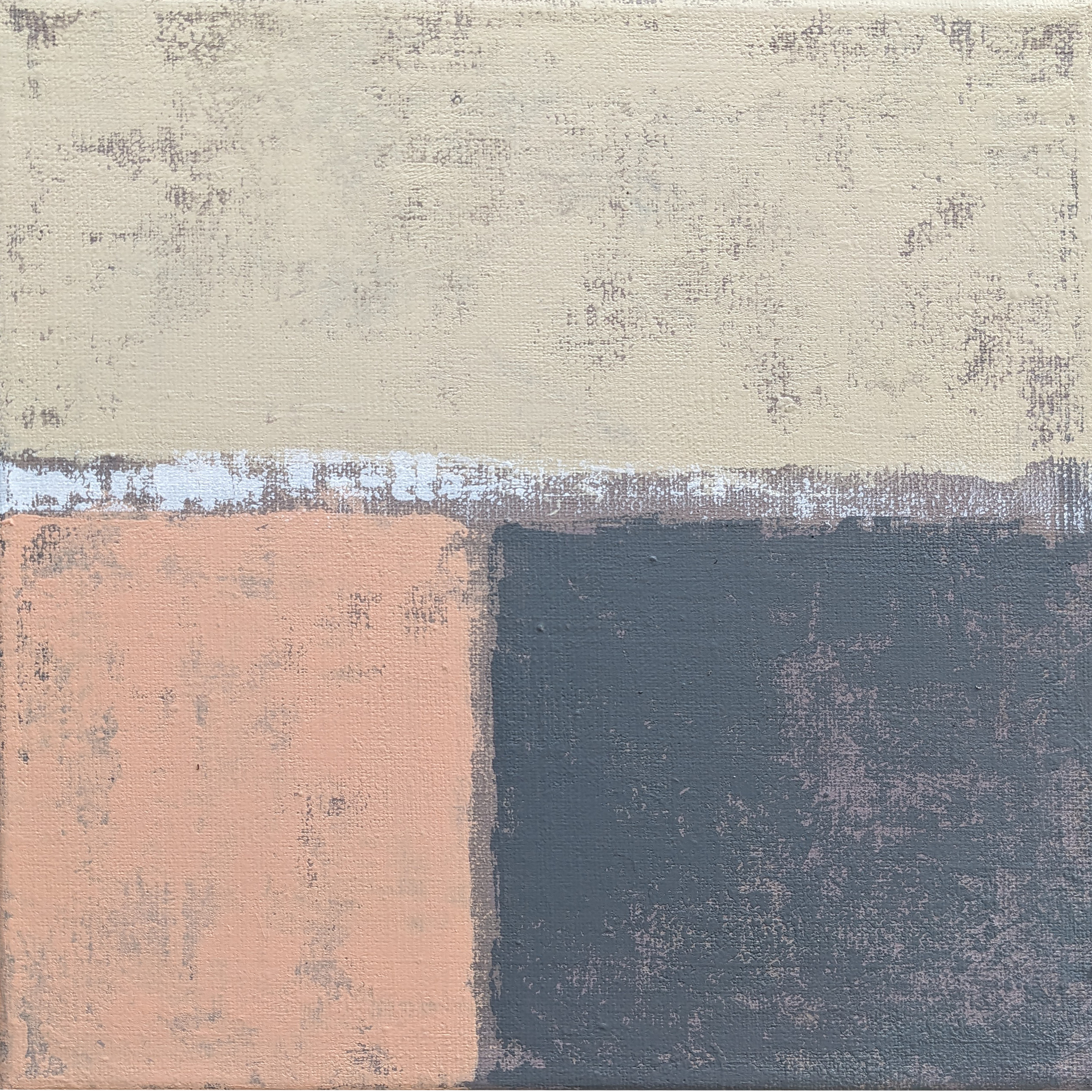 Tableau abstrait décoration moderne - Peinture murale beige, rose, gris