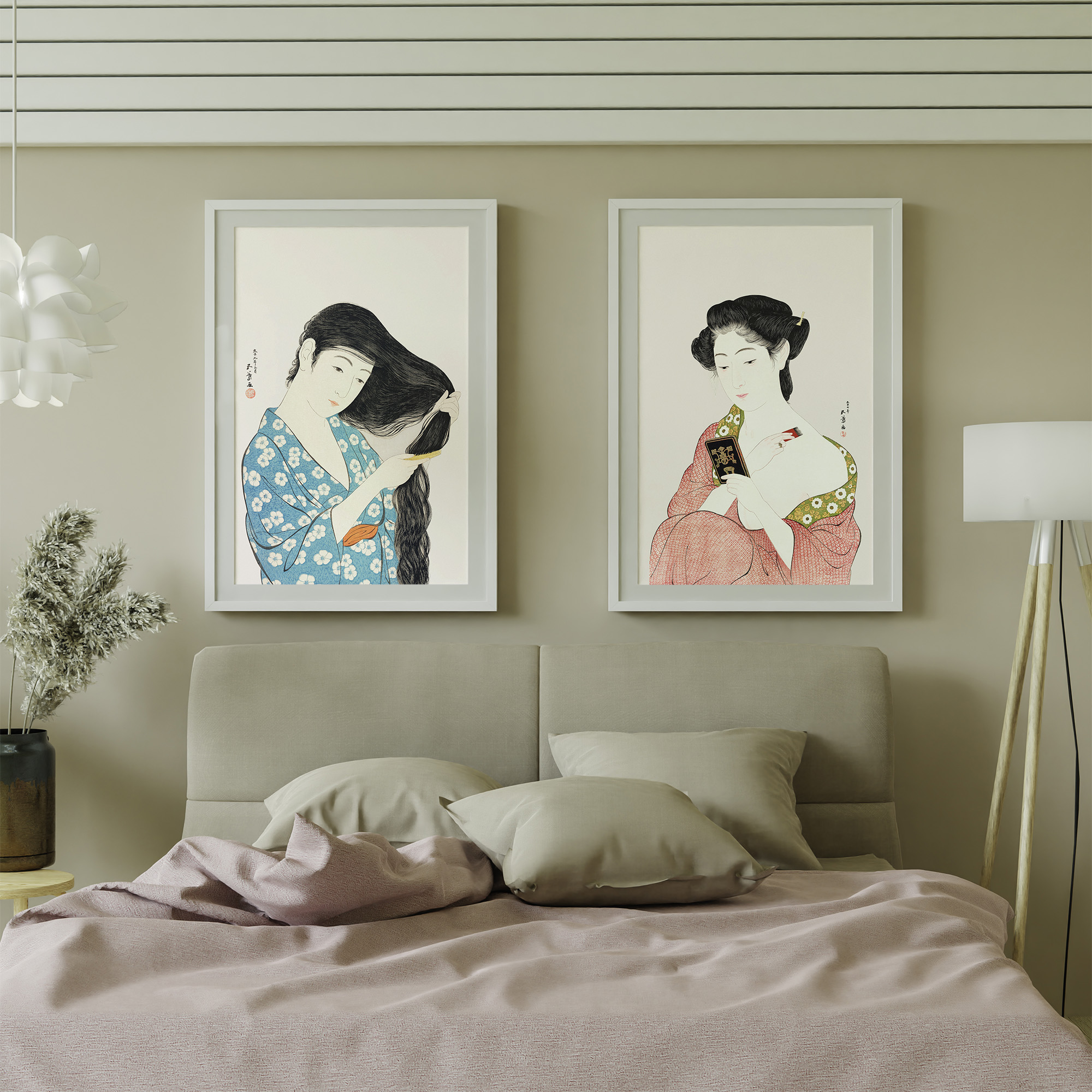 Duo d\'affiches vintage Estampes japonaises (30x40cm)