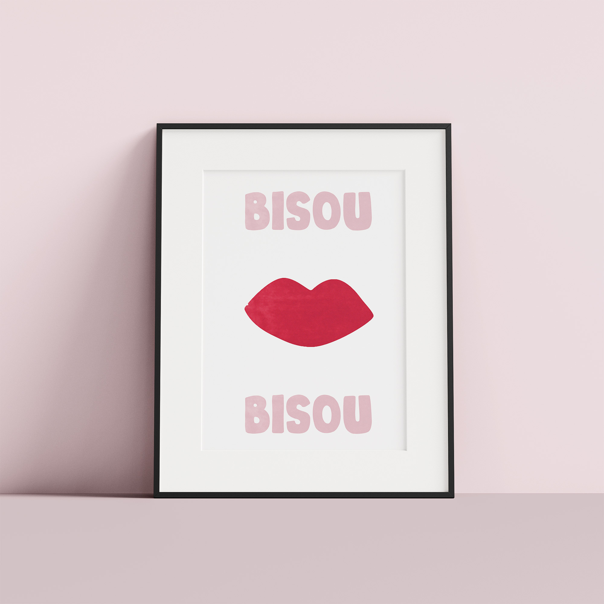 Affiche bisou bisou pour décoration murale originale