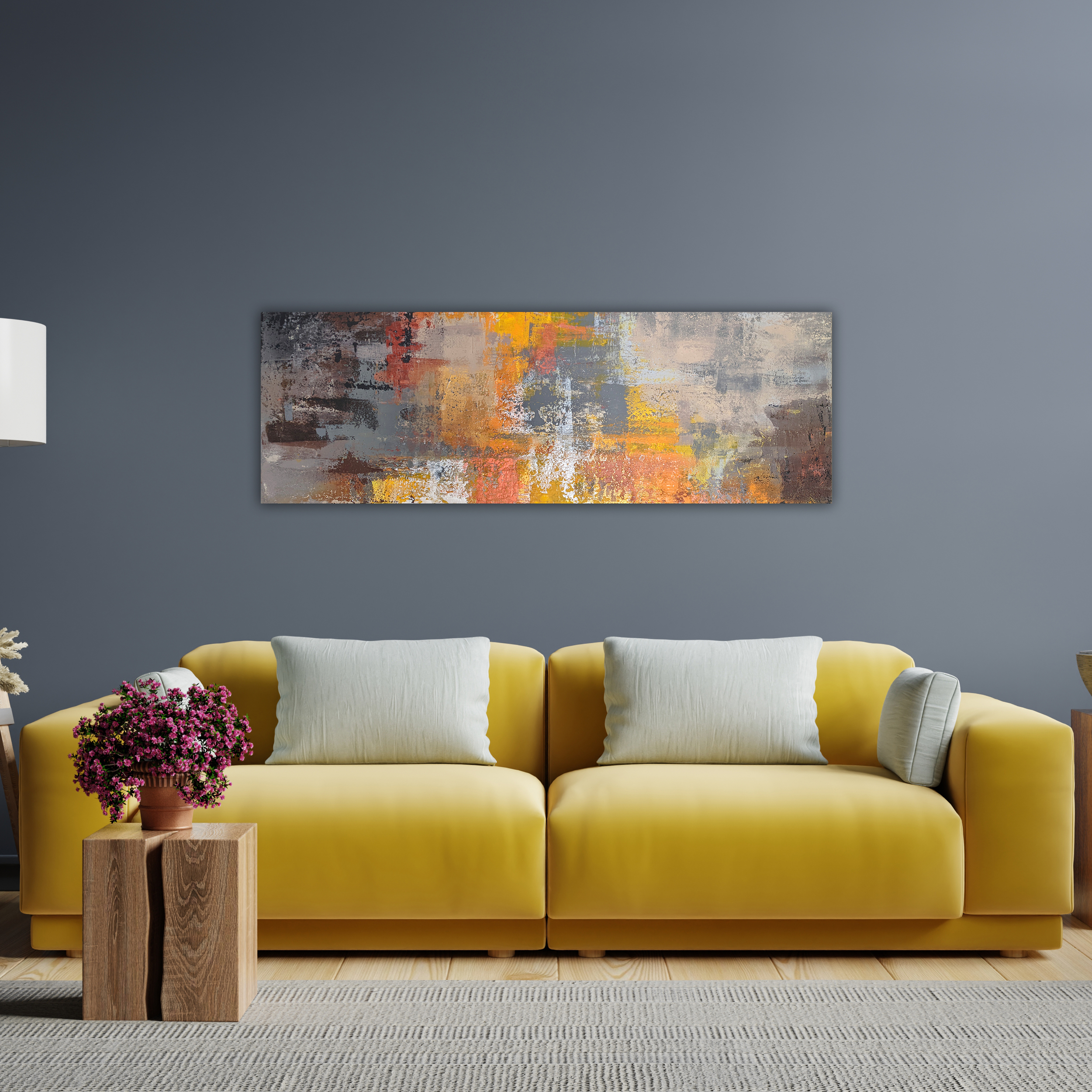 grand tableau mural au-dessus du moderne