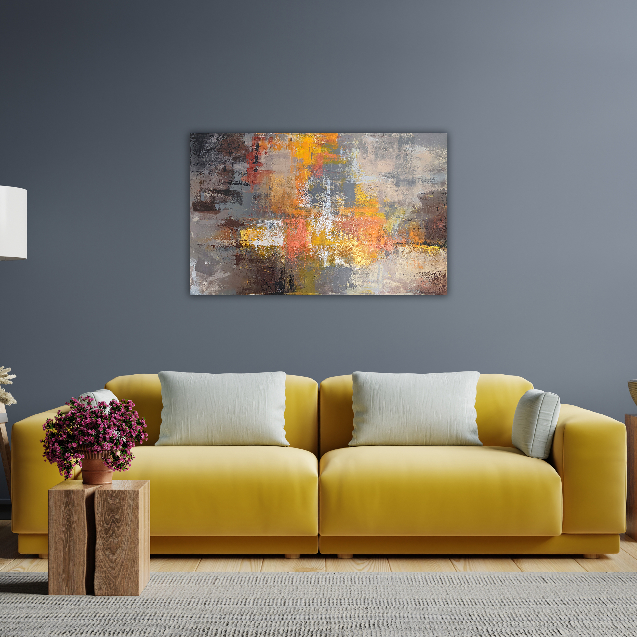 grand tableau mural au-dessus du moderne
