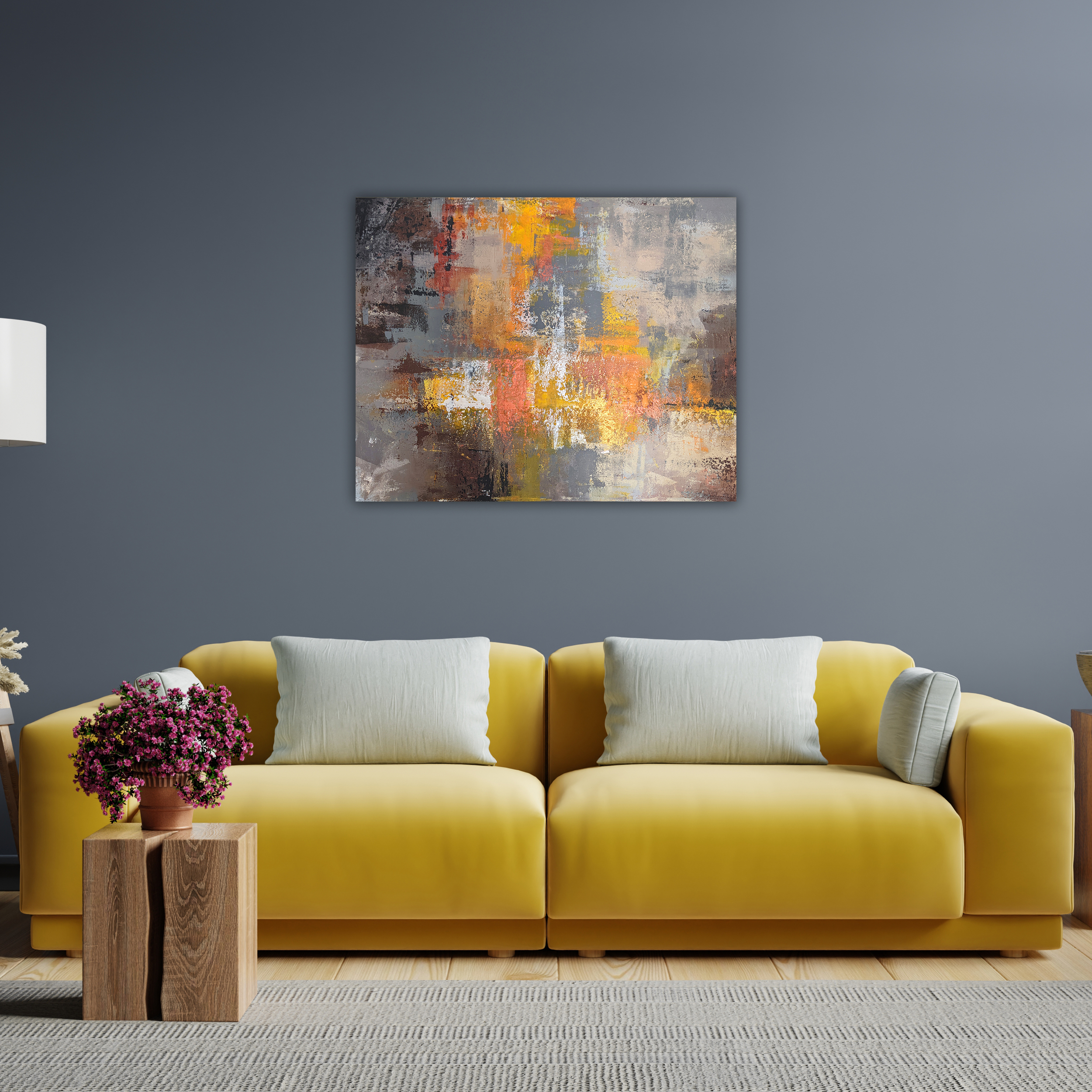 grand tableau mural au-dessus du moderne