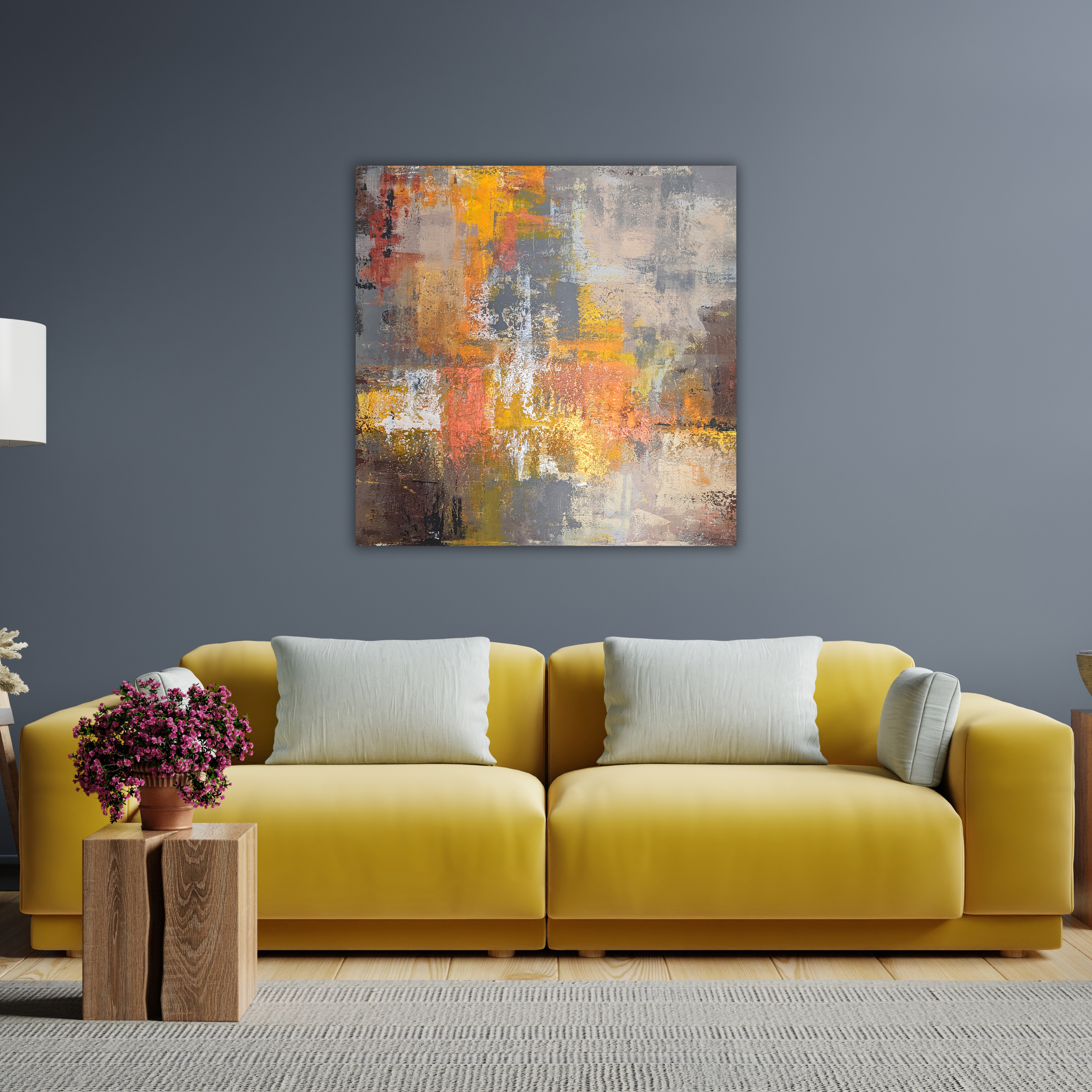 grand tableau mural au-dessus du moderne