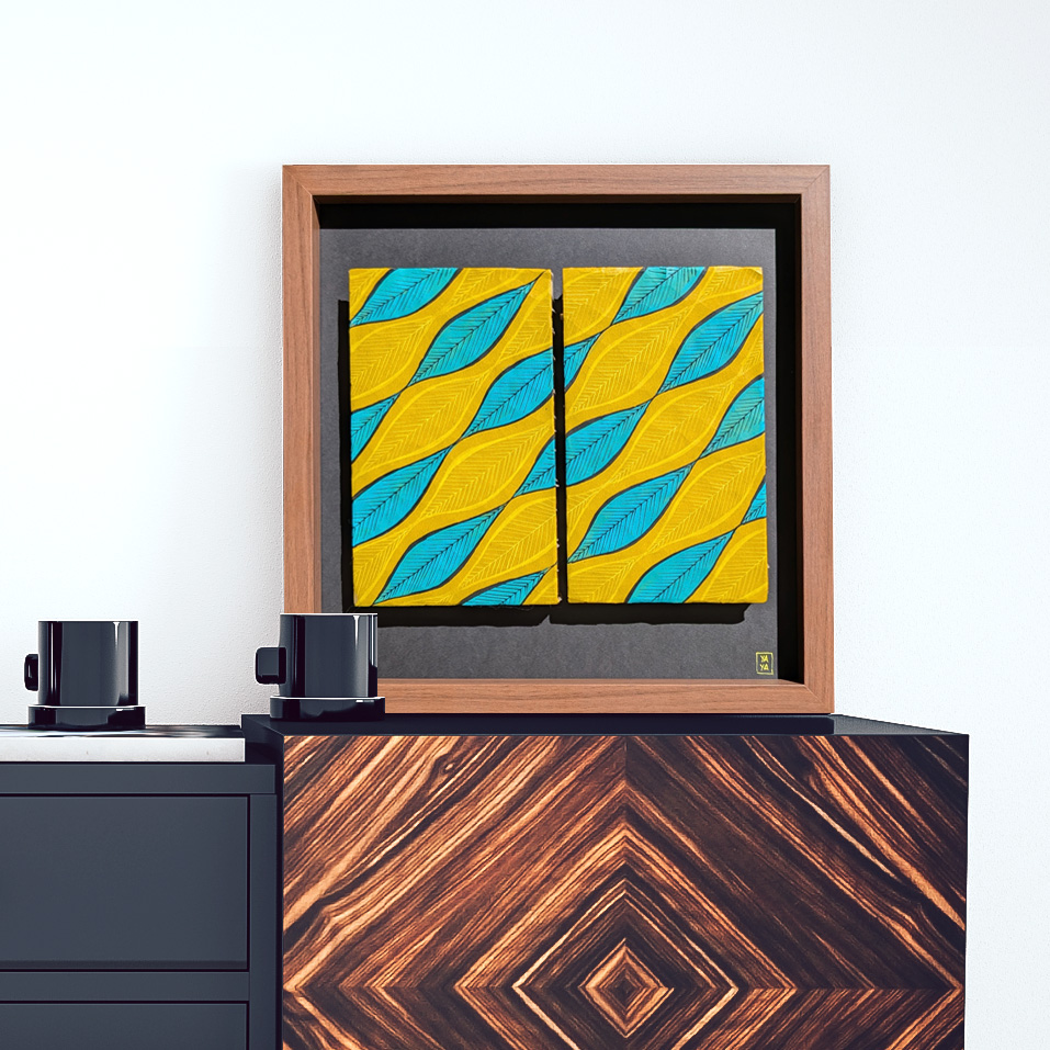 Tableau Wax africain contemporain encadré