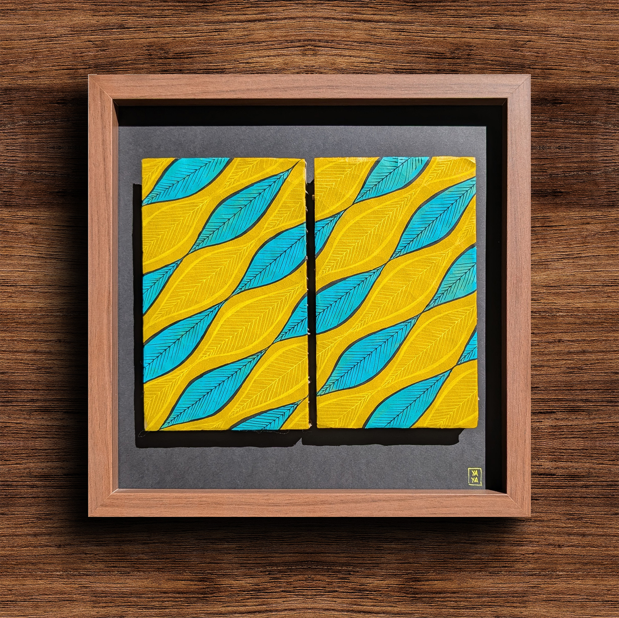 Tableau Wax africain contemporain encadré