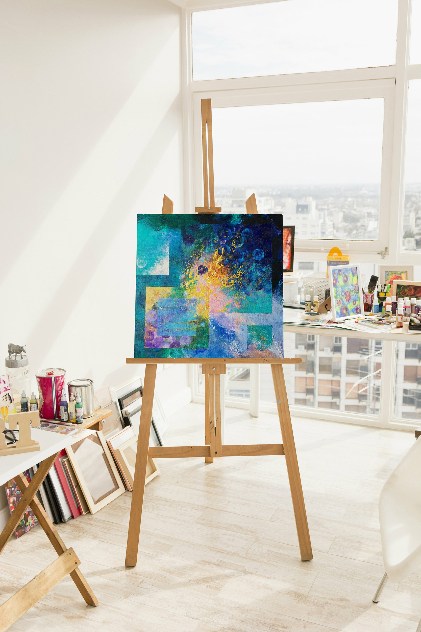 tableau-peinture-tendance-artiste_coloré_textures_carré