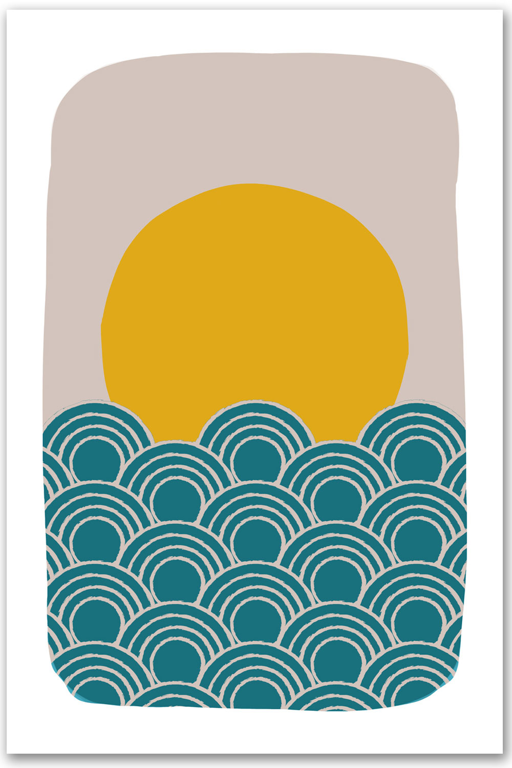 Affiche minimaliste Soleil sur la mer