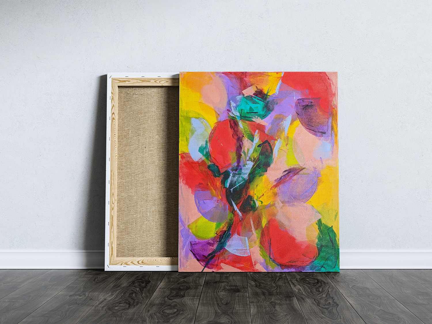 Peinture à L'huile Abstraite Lavande - 100% Peint à La Main Sur Toile, Sans Cadre - Décoration Murale Contemporaine