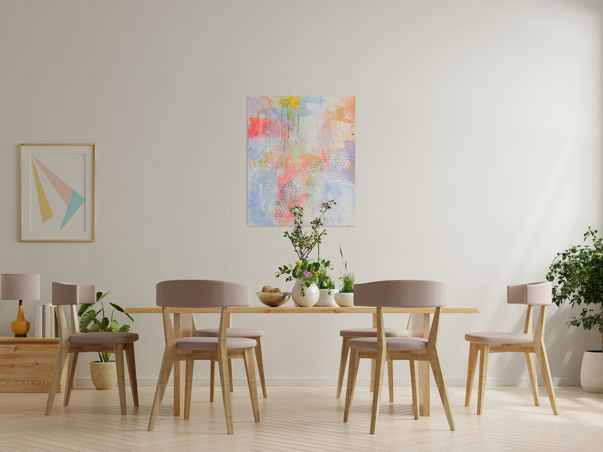 Tableau déco Peinture sur toile Art mural abstrait couleurs pastels