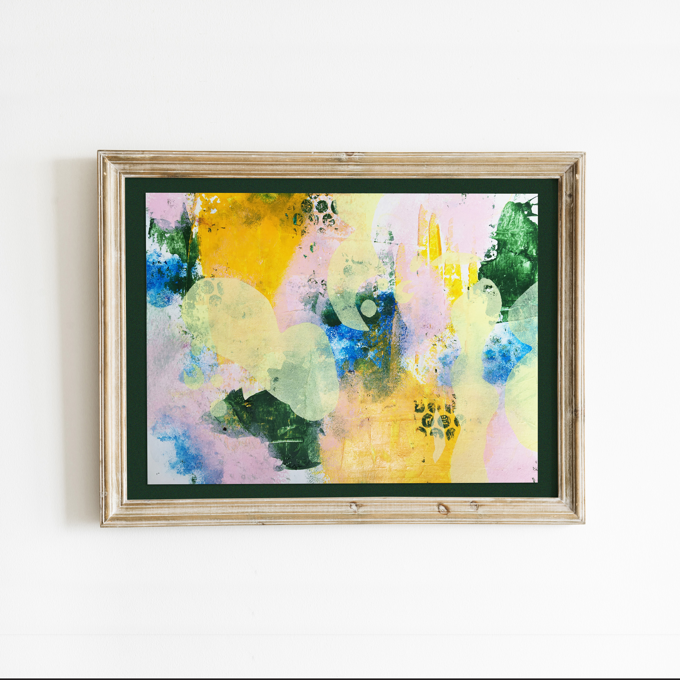 Tableau déco Peinture sur toile Art mural abstrait couleurs pastels printemps formes