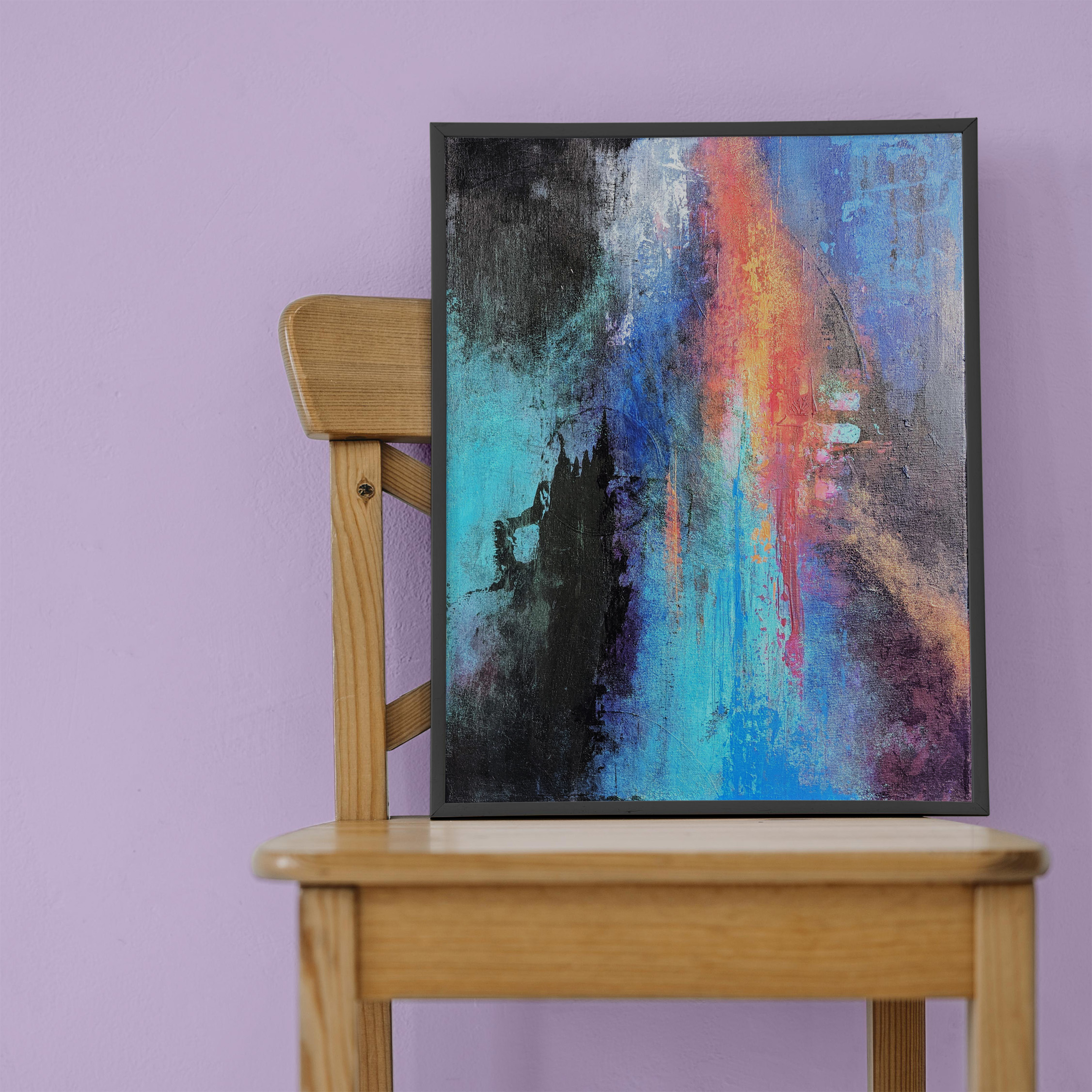 Fugue - Tableau peinture acrylique abstrait, Décoration murale tendance