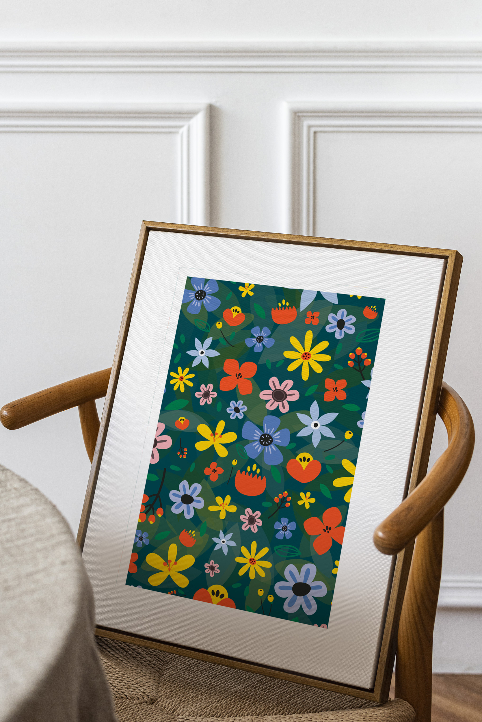 Jardin-en-fleur_Poster-décoration-murale_Affiche-végétale_Motifs-floraux