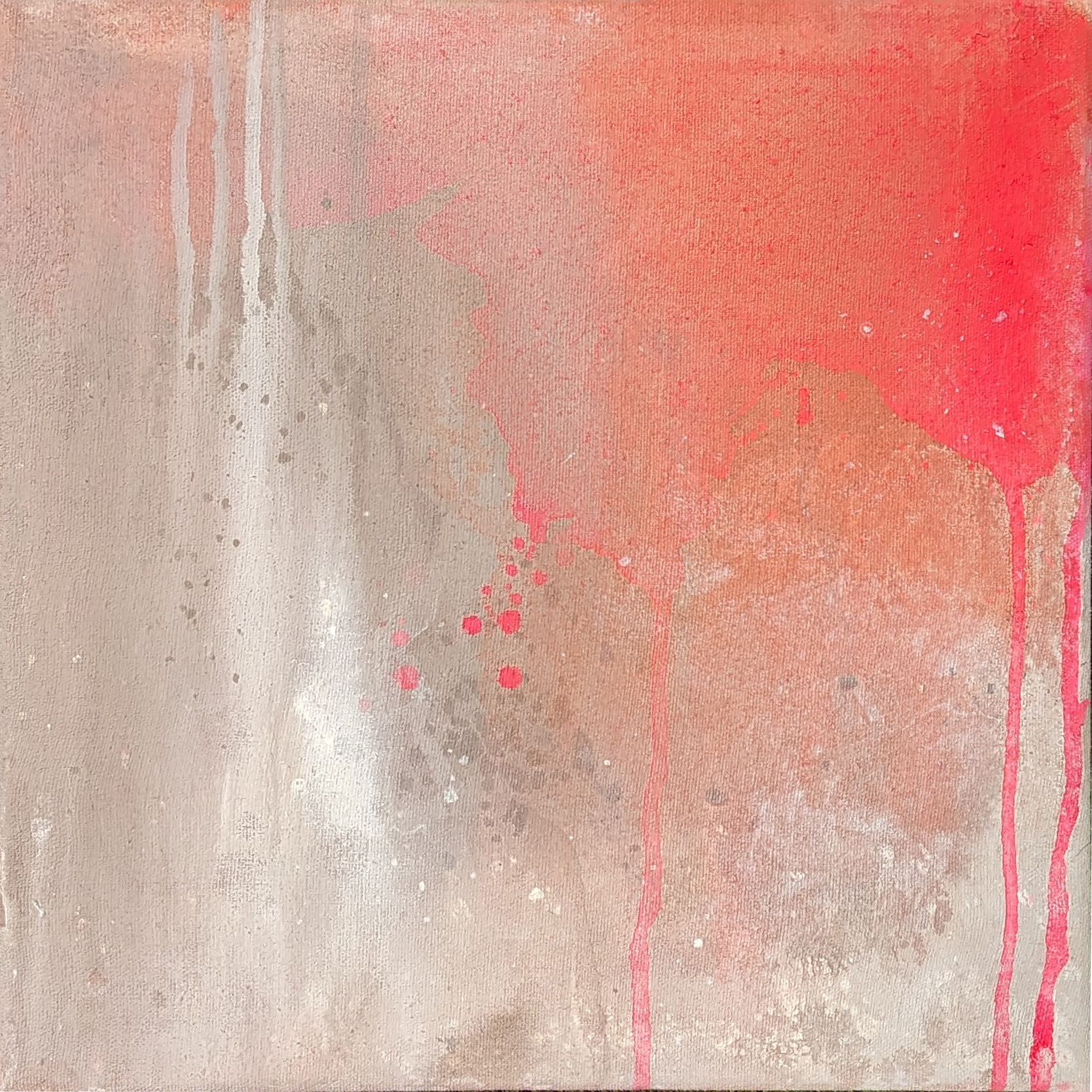 une peinture sur toile abstraite aux couleurs de soleil couchant