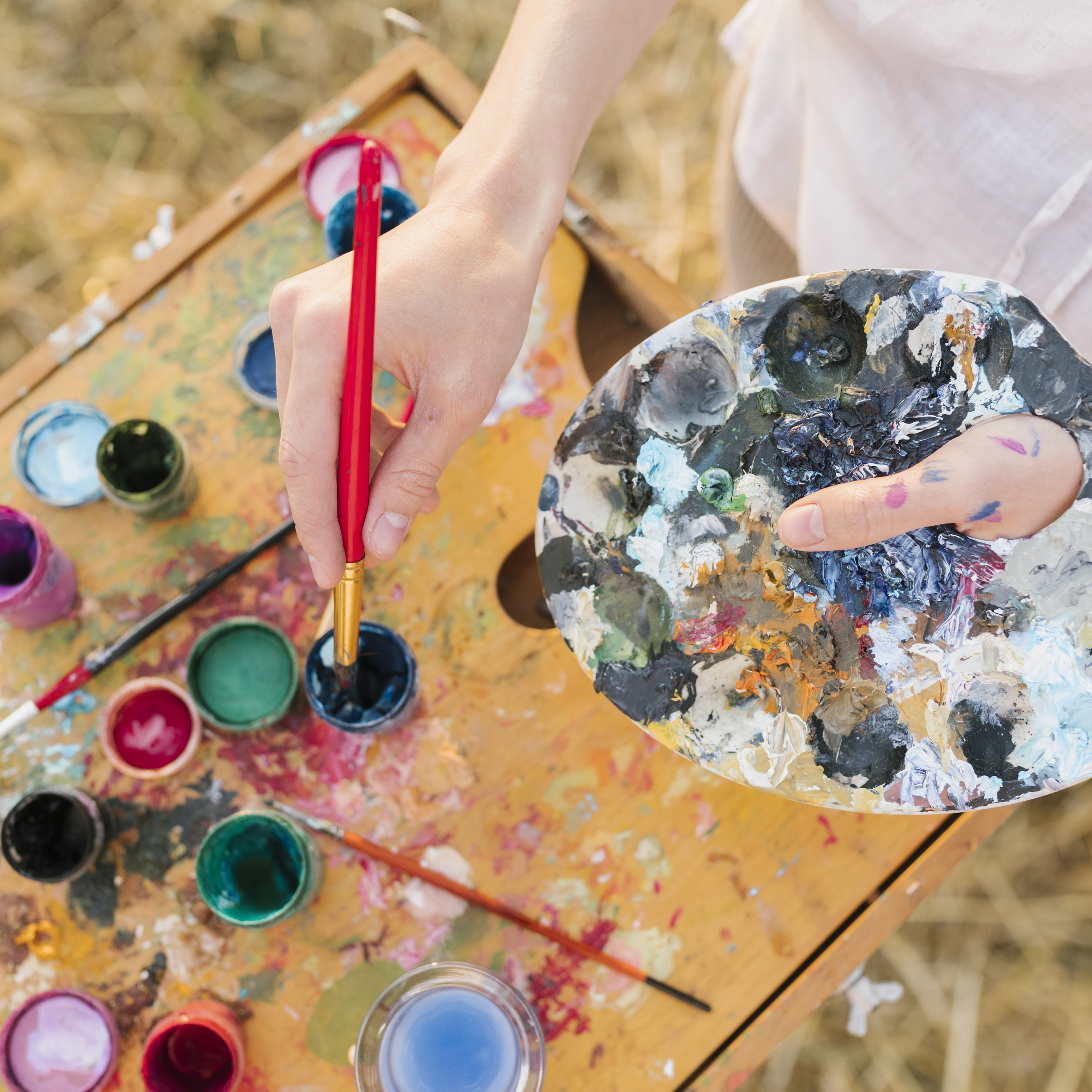 palette travail en cours yayapeintures