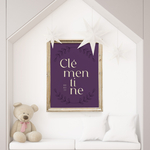 Affiche-Chambre-Enfant_Lettre-initiale-Tendance_vintage-violet_cadeau-bébé