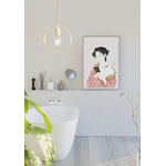 affiche art déco japonais portrait femme salle de bain chambre