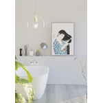 affiche art déco japonais portrait femme salle de bain chambre