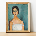 AmadeoModigliani_Christina_Affiche-dart-expressioniste-portrait-femme-bleu-turquoise