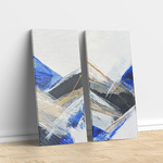 Tableaux décoratifs abstraits fait main, Duo de peintures sur toiles moderne