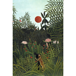 Affiche Henri Rousseau - Paysage de foret vierge au soleil couchant