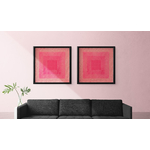 Tableau abstrait fait main rose fluo - Peinture sur toile contemporaine