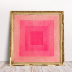Tableau abstrait fait main rose fluo - Peinture sur toile contemporaine