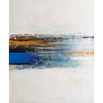Ambre - Tableau bleu pour décoration murale salon - Peinture sur toile moderne fait main