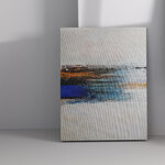 Ambre - Tableau bleu pour décoration murale salon - Peinture sur toile moderne fait main