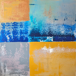 Outremer - Tableau bleu abstrait moderne - Peinture sur toile contemporaine fait main